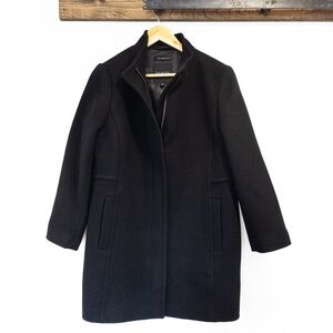 Talbots Italian Wool Blend Stadium Duffle Coat Black Size 14 Petite Classic